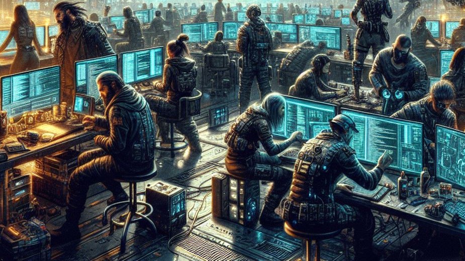 Cyberpunx hackers on a ship